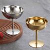 Food Grade Ice Cream Cup Stainless Steel Pudding Dessert Bowl Stemmed Fruit Plate  Bar Tableware
