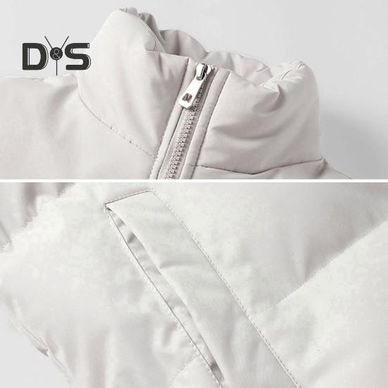 Зимнее хлопковое пальто унисекс с толстым подкладочным воротником-стойкой — фото 10