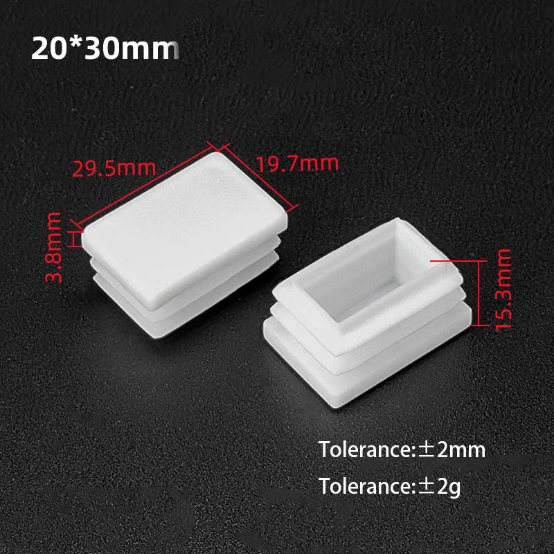 White PP Plastic Table Chair Foot Covers 15*15-100*100mm Square Pipe Plugs Protective Cover Furniture Thickenes Leg Pads
