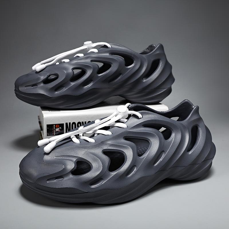 Special-shaped Coconut Beach Hole Shoes EVA Step On Shit Feeling Thick-soled Beach Shoes Summer Breathable Hollow Elastic Sandals