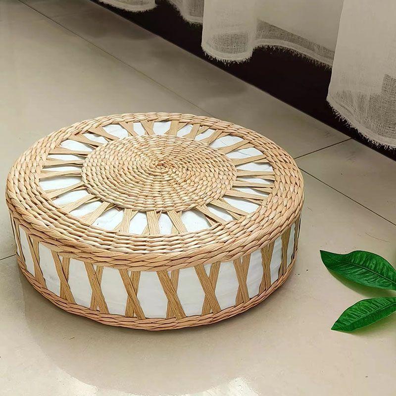 Nordic Handmade Straw Woven Tatami Meditation Mat. Default