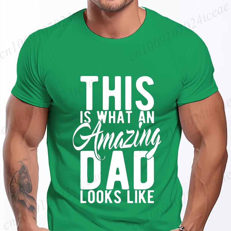 Mens Street T Shirt Best Dad Ever for Amazing Dad Funny Fathers Day Tees Summer Classic Men's T-shirt Street Oversized Clothing