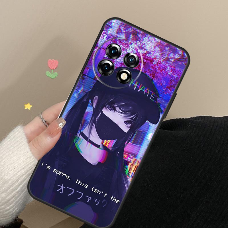 Vaporwave Glitch Anime Cover For OnePlus 12 13 11 12R 13R 9 10 Pro 8T 9RT 10T 10R Nord CE 4 2 3 Lite N20 N30 Case