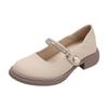 Mary Jane shallow single shoes women 2025 new retro soft leather inner height increase British small leather shoes fairy small size 3233