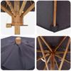 Garden Sun Umbrella Dark Grey Ø 150 X 210 Cm Bamboo