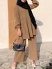 Damen Mode Gamaschen Set Weites Bein Hemd und Hosen Set Elegantes Einfarbiges Set Frühling/Herbst