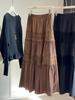 Elegant Women's High Waist Crochet Lace A-Line Skirt - Layered and Trendy for Early Spring