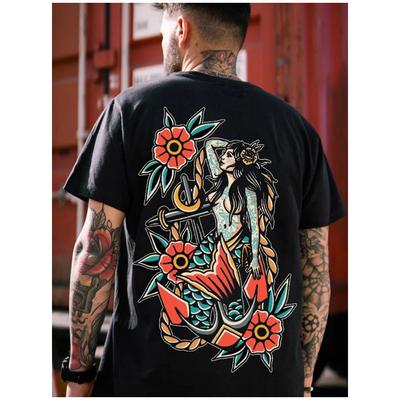 Herren T-Shirt Japan Print Kurzarm T-Shirt für Männer 3D Tops Tees Vintage Street Kleidung Übergroßes T-Shirt Mann Kleidung