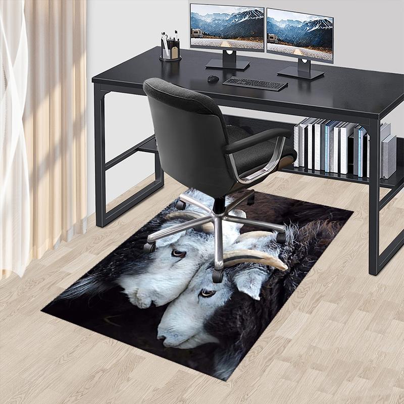 

1pc Anime Cartoon Design - Ram Head Office Chair Mat: Non-Slip Carpet for Home Decor, Seasonal Gift, Suitable for Office, Living Room, Bedroom, Game R 60cm by 90cm
