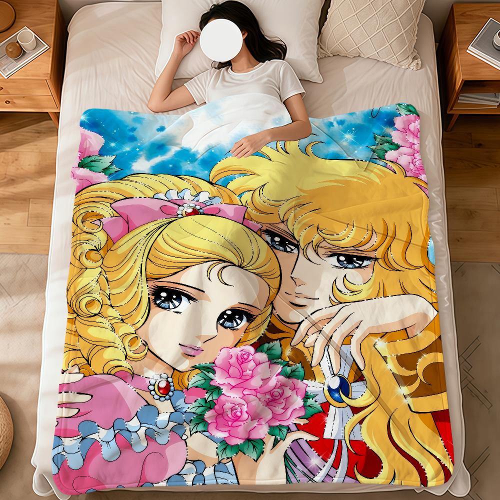 anime Rose of Versailles Lady Oscar Flannel soft warm plush blanket sofa living room pet hogar bedroom gift home Car portable