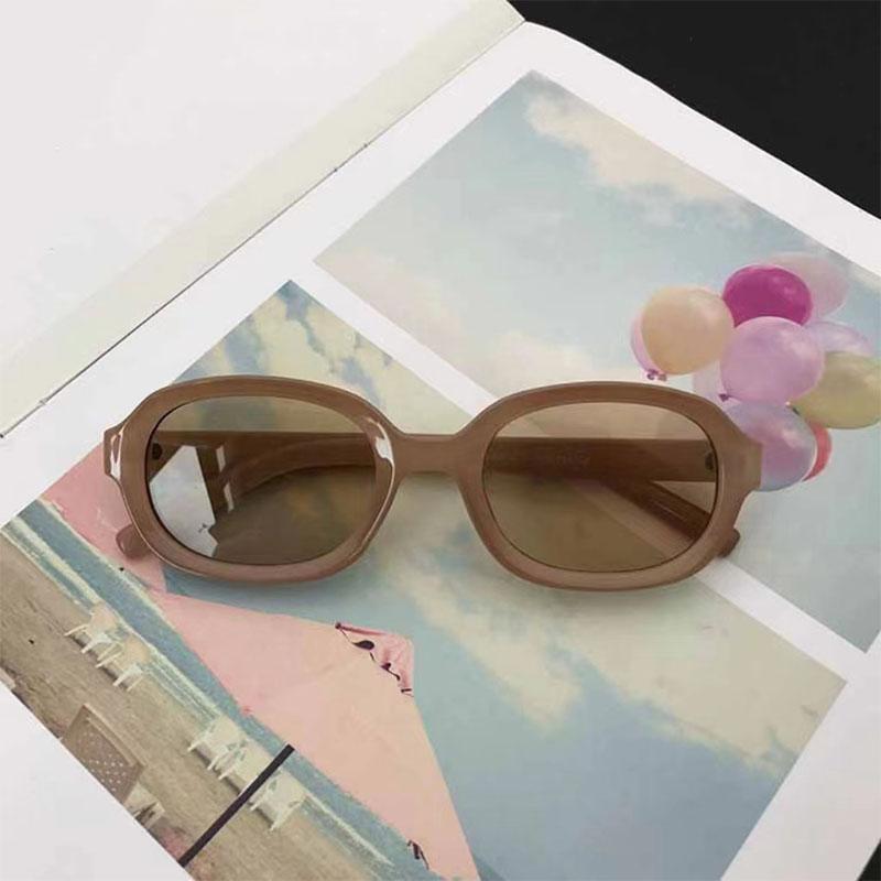 Vintage Small Frame Oval Sunglasses Women's Brand Designer Tan Sun Glasses Women Outdoor Travel Eyewear UV400