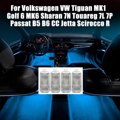 Pour Volkswagen VW Tiguan MK1 Golf 6 MK6 Sharan 7N Touareg 7L 7P Passat B5 B6 CC Jetta Scirocco R Accessoires d'éclairage de plancher de voiture
