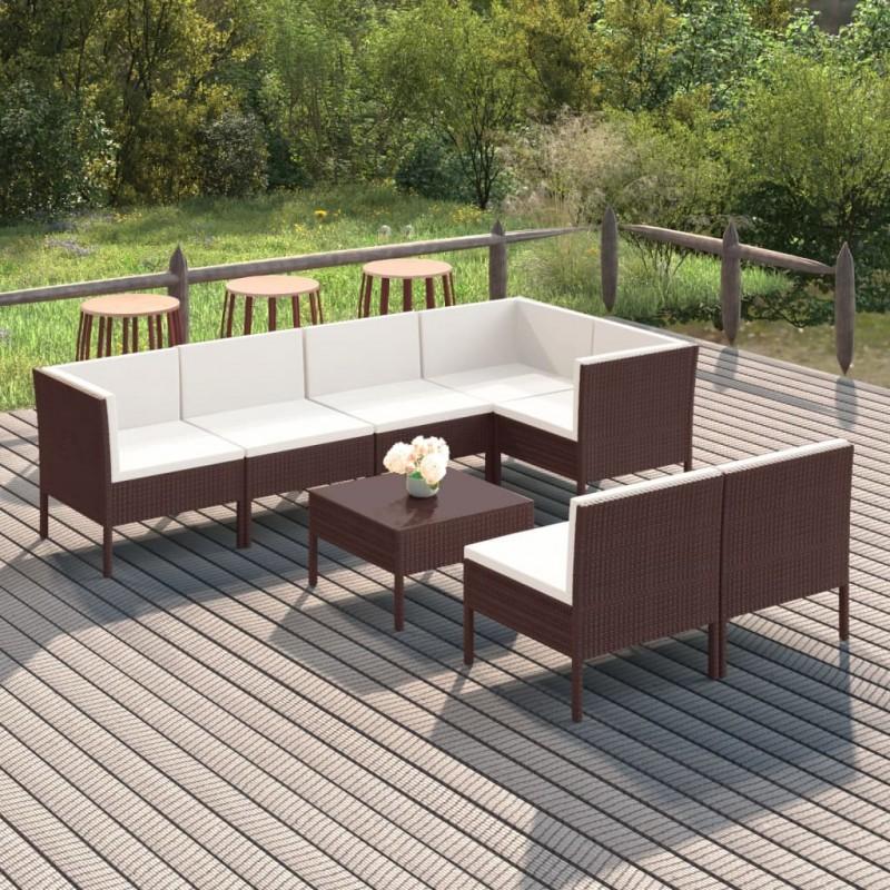 Day and Night - Day and Night Garden Furniture Set 8 Pieces and Brown Synthetic Rattan Cushions