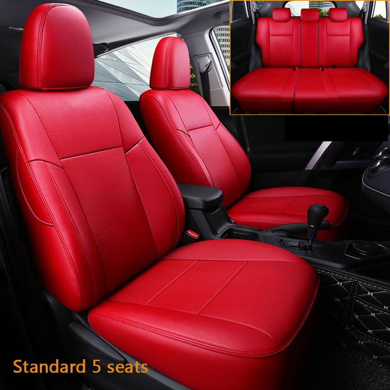 Original Car 1: 1 Design Car Seat Covers For Toyota RAV4 2013-2018 Full Covered Cushion Car Seat Protective Cover Auto Parts