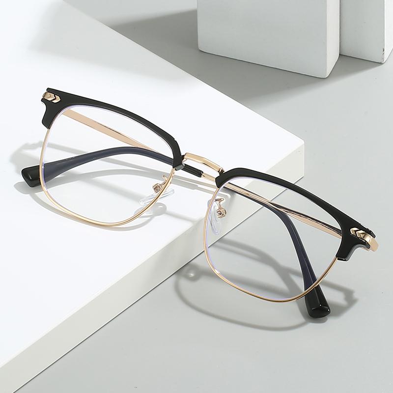 Black SIlver Frame Square Prescription Glasses Anti Blue Light/Photochromic/ Myopia/Hyperopia/Progressive/Optical Eyeglasses