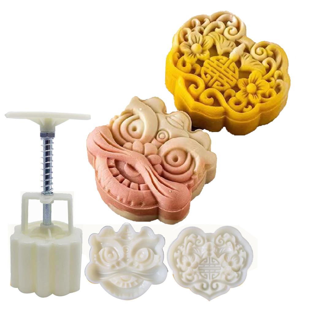 Chinese Style Various Shape Mooncake Mold 50g DIY Hand Pressure Fondant Moon Cake Mould Press Cookie Cutters Baking Tool