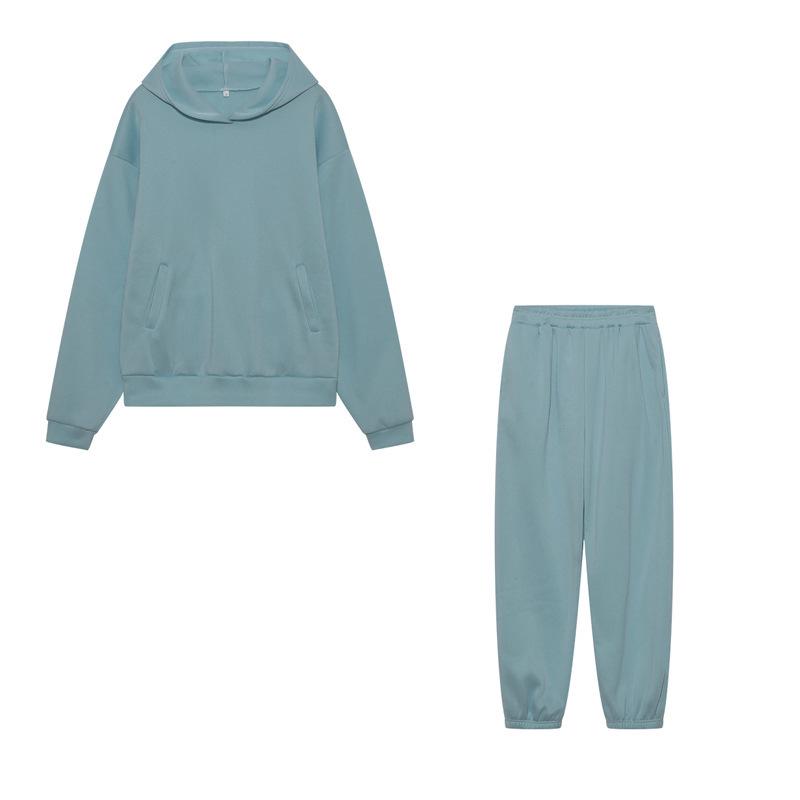 Women's Autumn Casual Two-Piece Hooded Sweatshirt and Long Pants Set