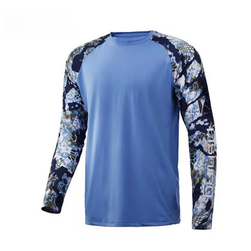 Anti-ultraviolet Long-sleeved Round-neck Fishing Clothes Outdoor Sports Quick-drying Light Breathable