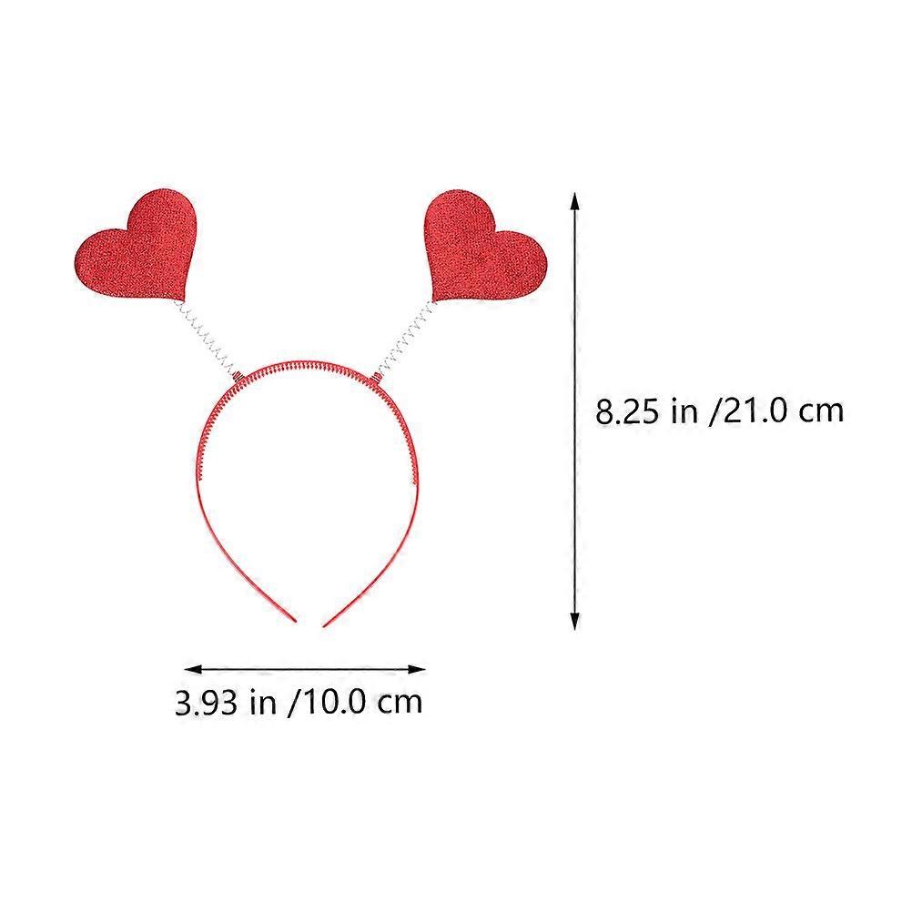 9Pcs Adorable Valentine's Day Head Hoops Girls Heart Shape Headbands Hair Hoops