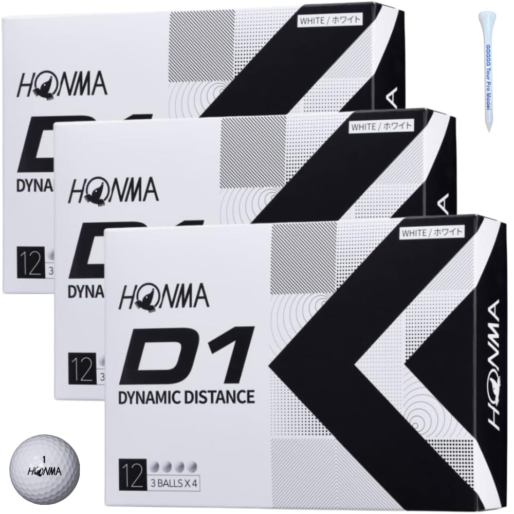 

Honma Golf D1 Golf Honma Golf Balls BT2201 3 Dozen Golf Set Wood Balls, White, (36 Balls) [Set] 2-Piece (Balls, Tees) белый