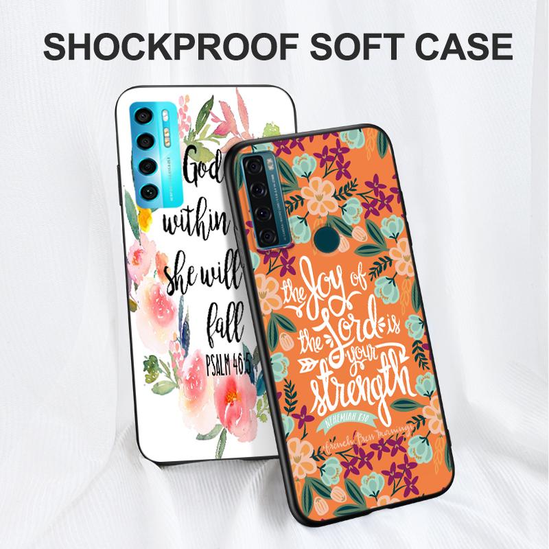 Black Tpu Case For Oneplus 8 Pro 8t 9 9R Nord 2 Ce N10 N100 N200 4G 5G  Bible Quotes