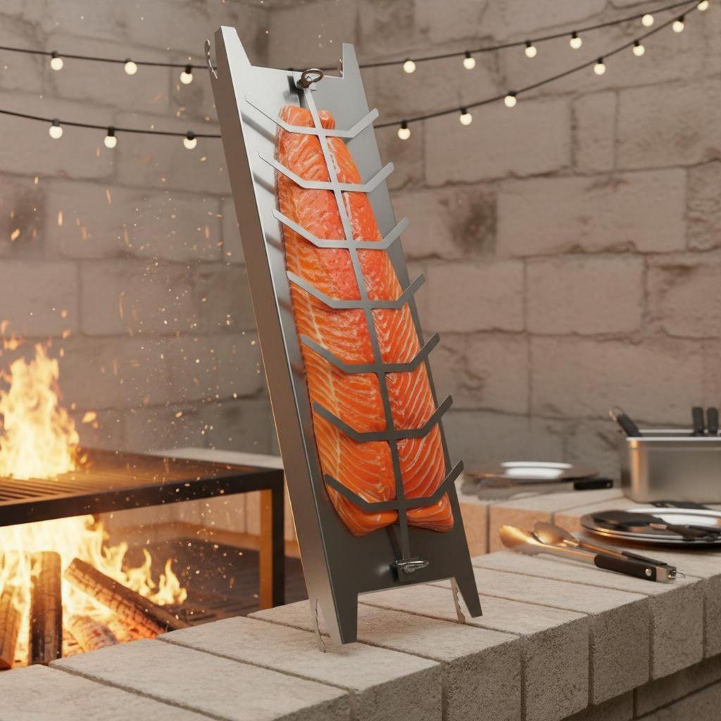 Stainless Steel Salmon Grill Board Easy to Clean Grilling for Bbq
