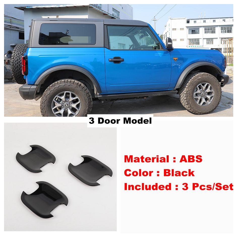 ABS Car Side Door Pull Doorknob Handle Bowl Decor Frame Cover Trim For Ford Bronco 3 / 5 Doors  - 2024 Exterior Accessories