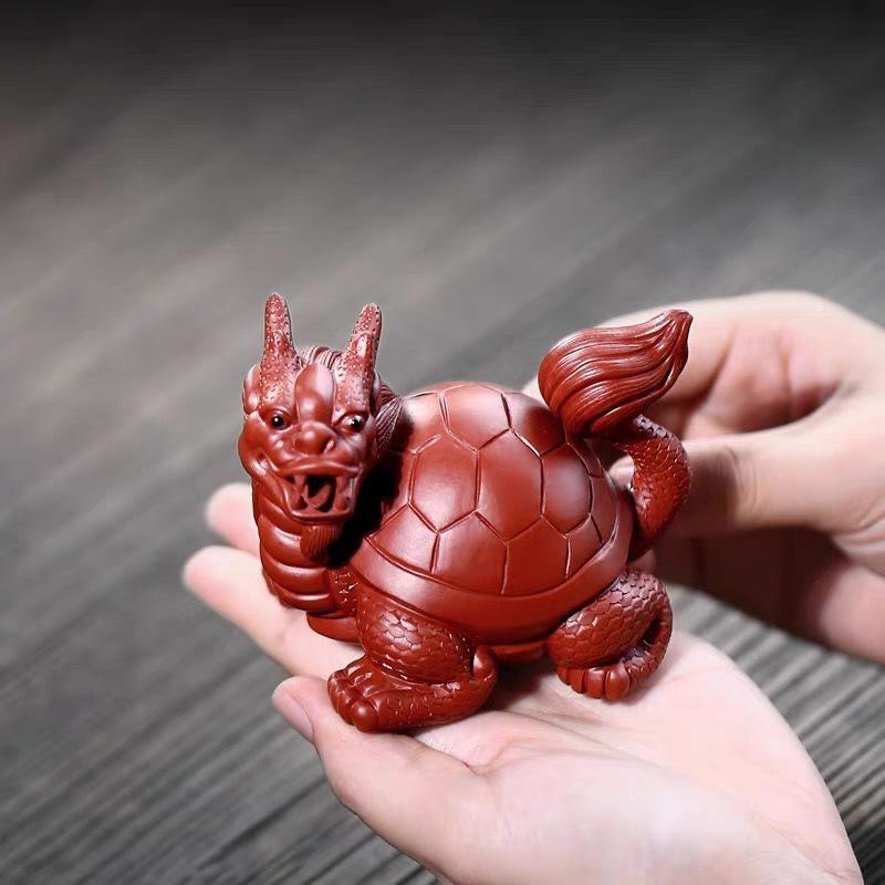 Handmade Yixing Zisha Dragon Turtle Tea Pet for Tea Ceremony