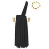 Mens Ancient Greek Costume Long Skirt Toga Set Wristbands Gold Leaf Headwear Halloween Cosplay Party Outfit