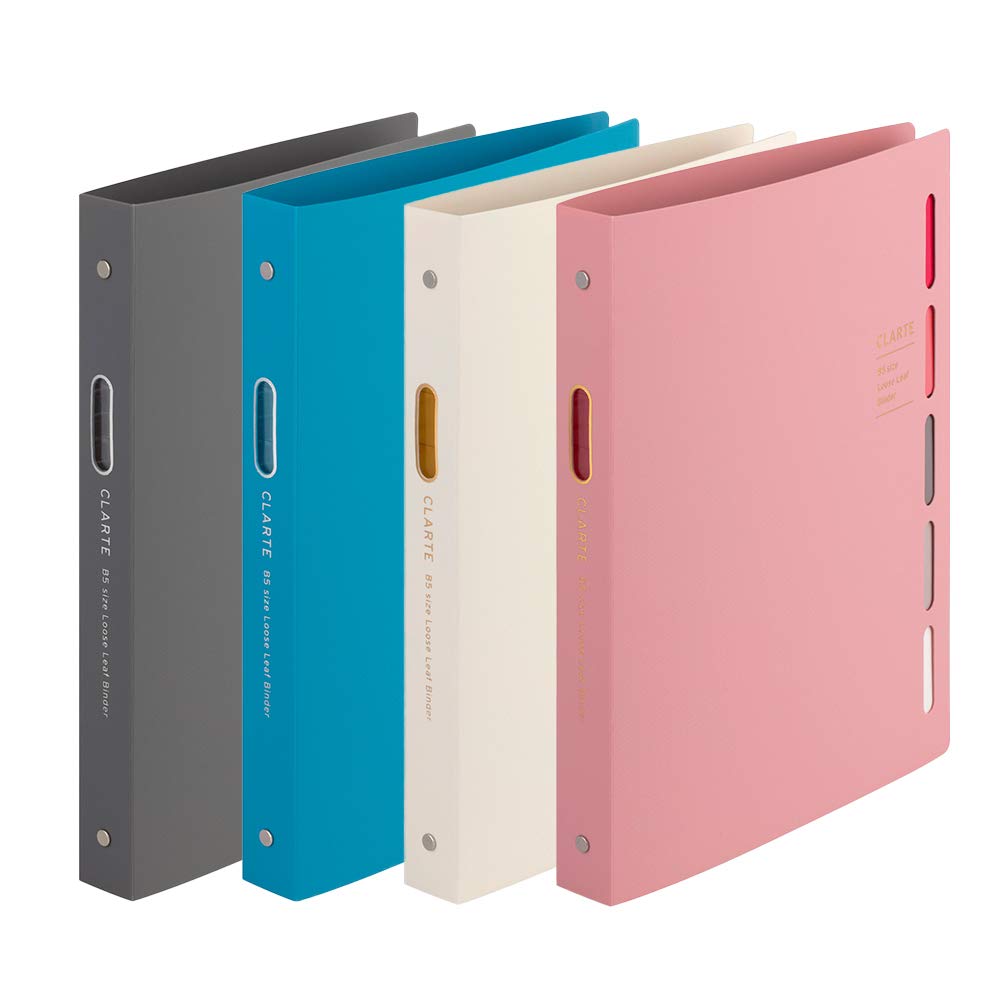 

Maruman Clarite B5 Plastic Binder, Blue/Pink/Gray/Ivory, F311-02/08/11/14, 4 Designs, 4 Books Set