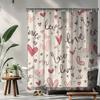 Love Heart Shower Curtain 1Pc – Hand-Drawn Words & Pink Hearts, Romantic Script Art For Valentine’S Day Or Bedroom Decor