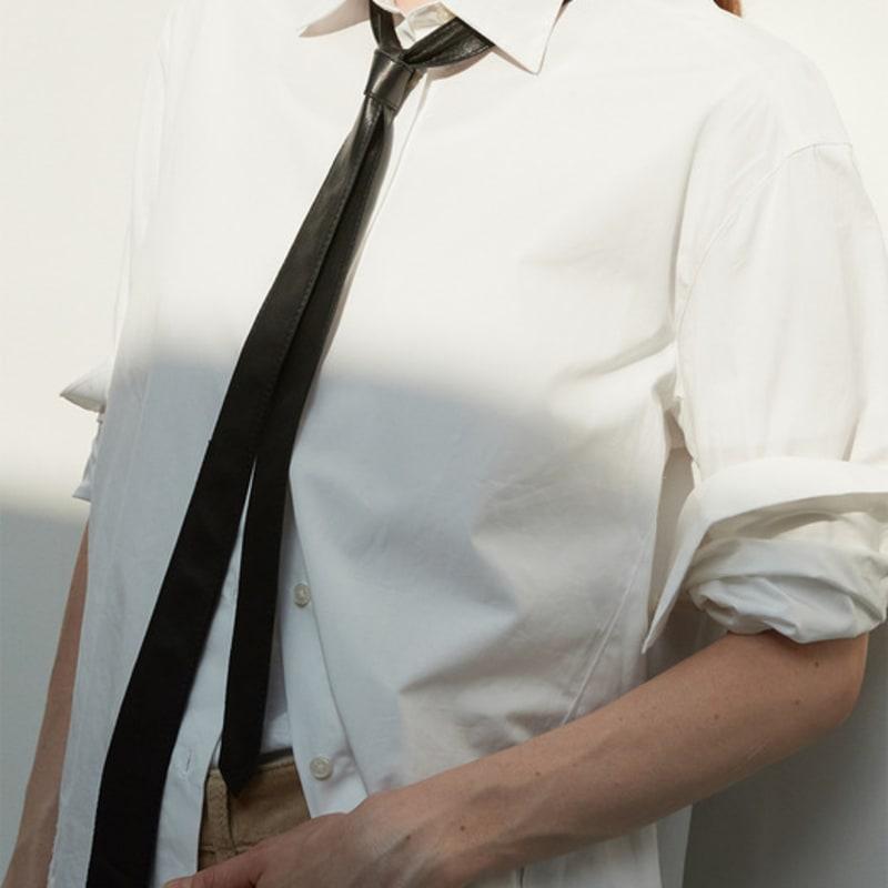 VERDEMAR Nappa Lambskin Slim Leather Tie