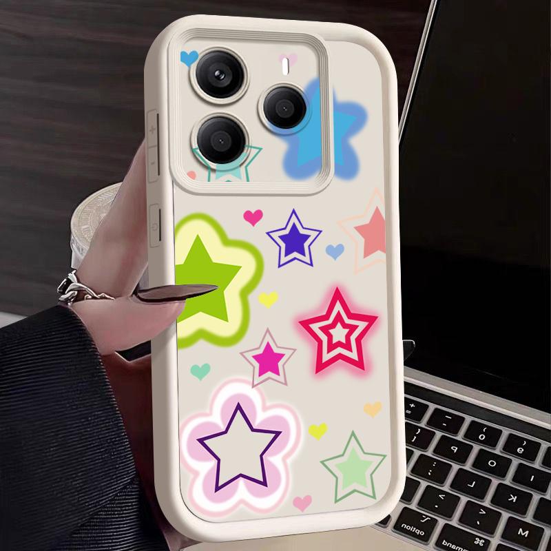 Blended Colorful Stars Pattern Case For Xiaomi Redmi Note 14 13 Pro 5G 4G 12 11 Funda Xiaomi 14T 13T 11T Pro Shockproof Bumper Silicone Cover