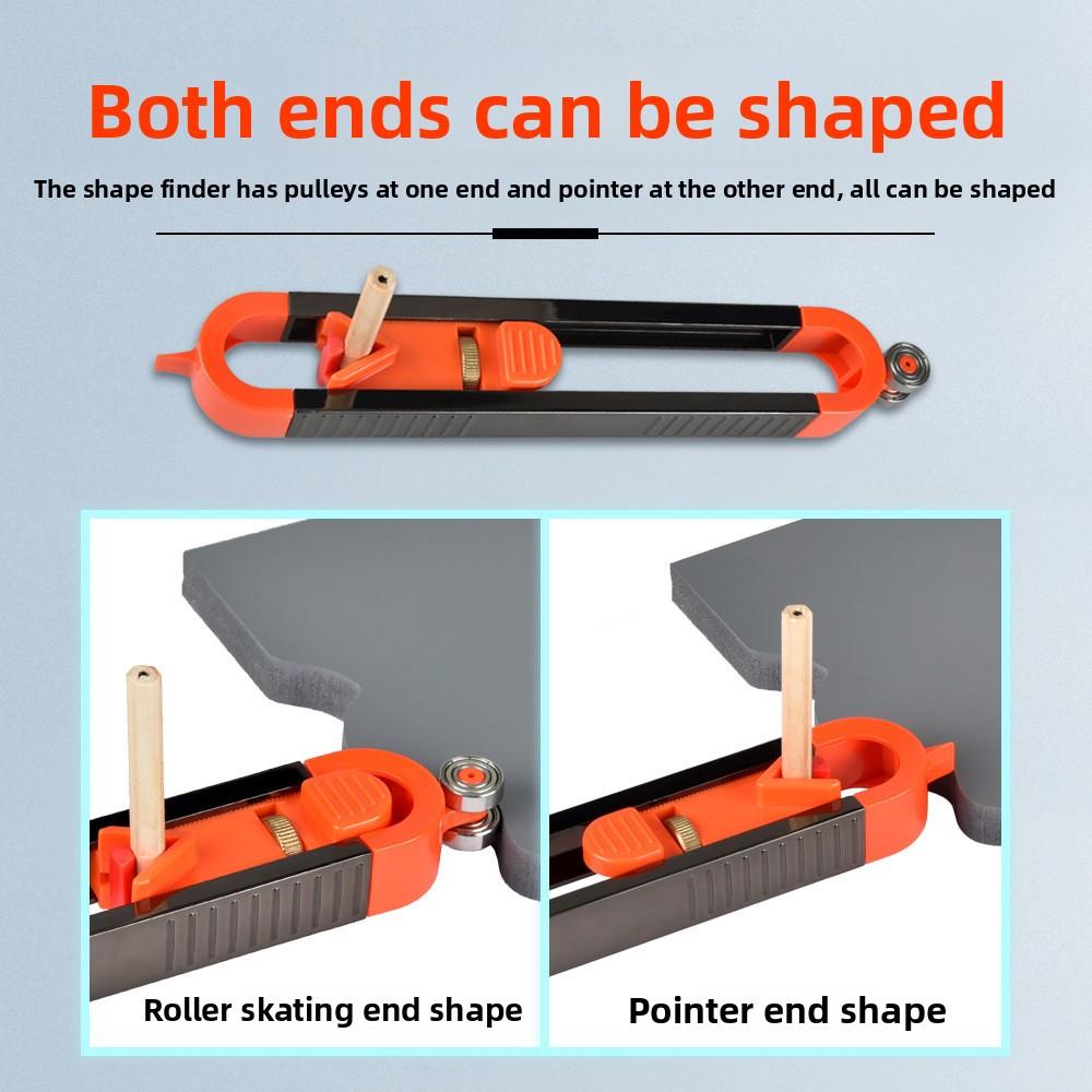 Multifunctional Woodworking Measuring Irregular Contour Marking Ruler Contour with Lock Adjustable Irregular Arc Precise Measurement Tool