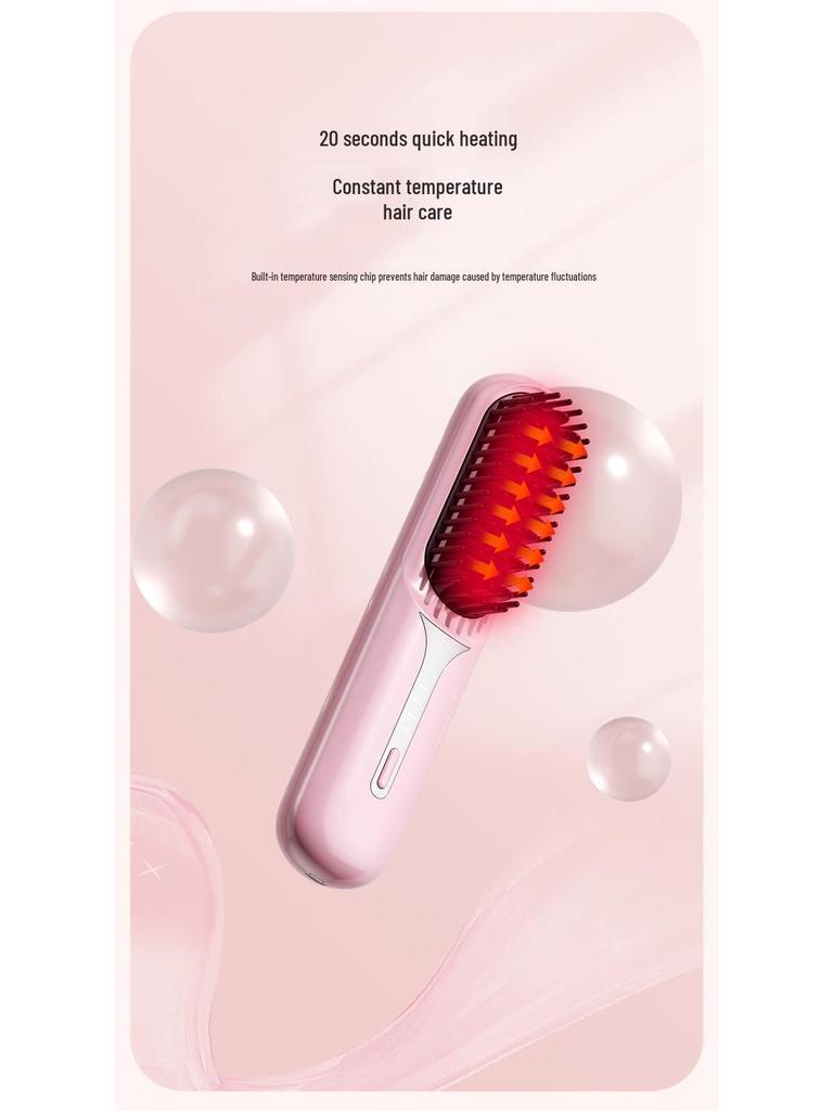 Portable Wireless Ionic Hair Straightening Comb - Long-lasting Battery, Damage-Free Styling, Perfect for Travel Gifts