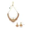 Traditional Stylish with Beaded Studded Choker Necklace with Dangle Earring Jewellery Set for Women & Girls