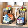 Multifunctional Drawer Shelf Organizer, Under Sink Storage, Kitchen Rack, Bathroom Table Cabinet, 2 Layers Pull Out