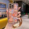 Applicable to Realme16 cartoon mobile phone case, real me 15 bear sticker leather V70 protective case, C85Pro hand rope.