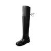 4CM European and American fashion simple knee boots 2025 autumn and winter new round head thick heel folded high knight boots women