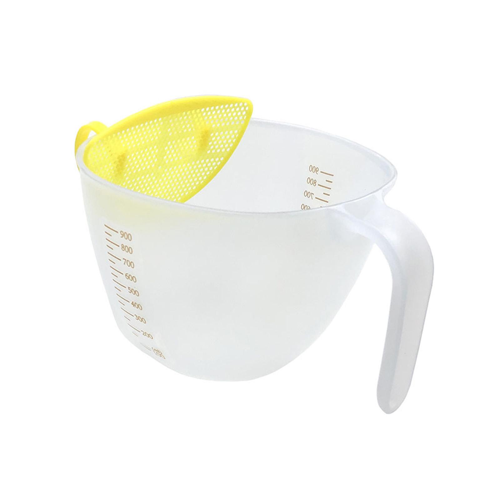 Measuring Cup Baked Egg Beating Bowl Handle Bowl with Drain PP Material Transparent Egg Beating Measuring Cup for Baking 1