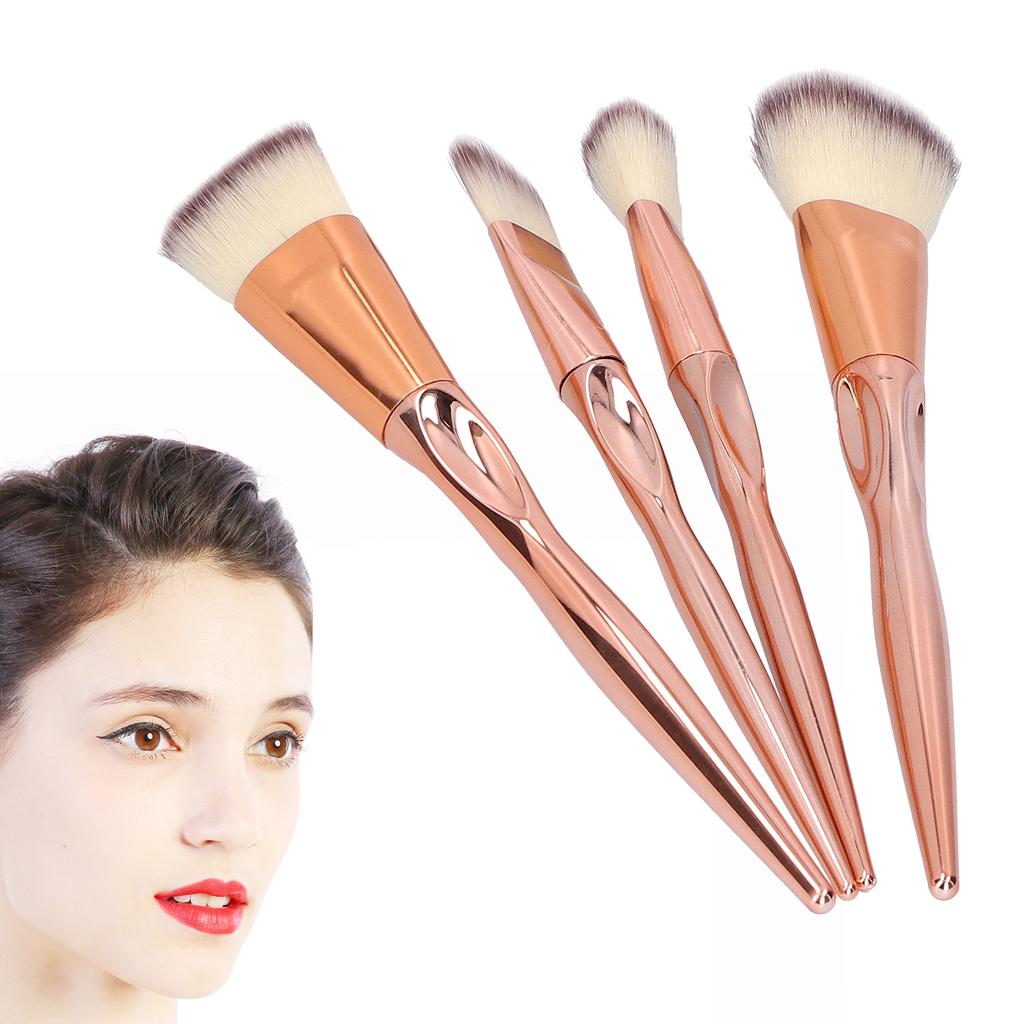4pcs Makeup Brushes Set Brown White Brush Hair Face Make Up Brush Beauty ToolSet