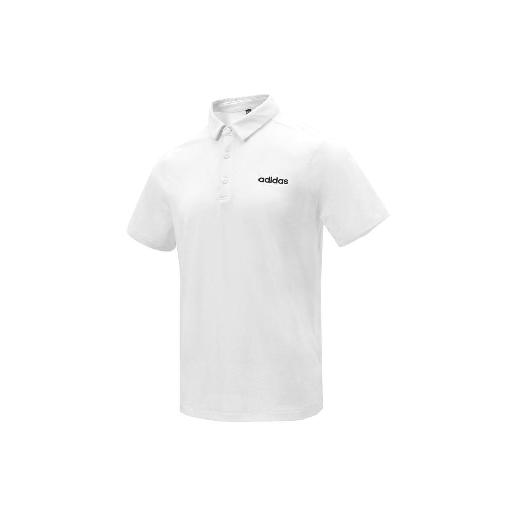 Adidas Letter Print Pullover Casual Comfort Short Sleeve Polo Men Tops White JD3200