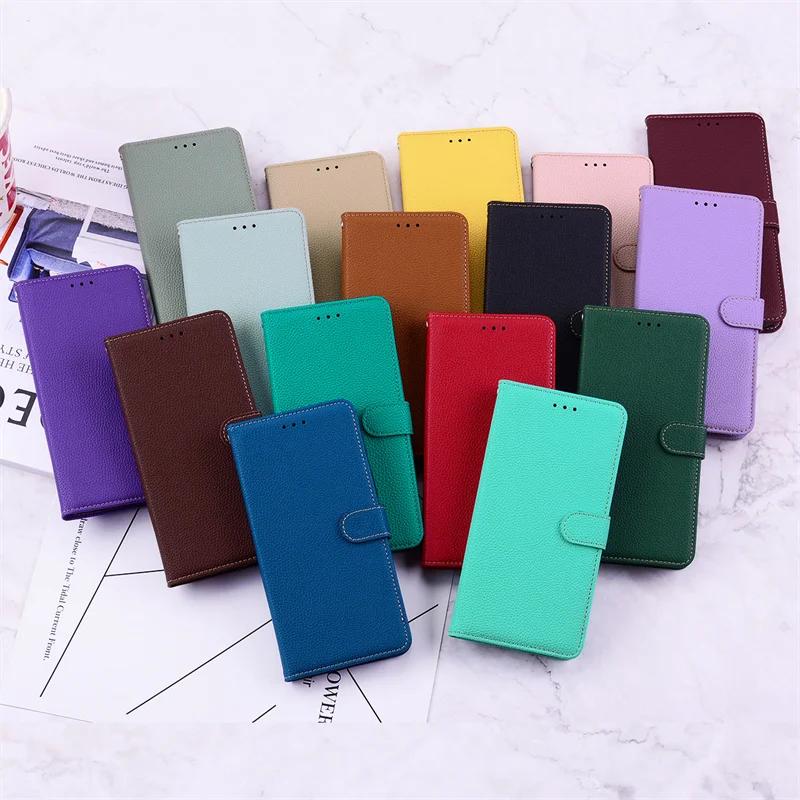 For OPPO A79 A98 A78 5G Case Classic Solid Color Leather Flip Stand Phone Case On For Oppo A 79 A98 A78 A58 A38 A18 Wallet Cover