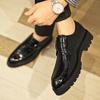 Mode Dicken sohlen herren leder schuhe Modische Britischen stil Täglichen freizeit business party Büro Hochzeit Erwachsene Retro Braun Schuhe