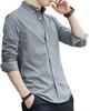 Lucky Charm Men's Oxford Button-Down Breathable Long Sleeve Shirt, Gray, Size XL