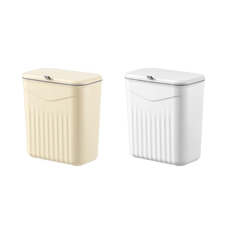 Bathroom Press Trash Can With Lid Wall Mounted Hanging Garbage Bin Waterproof Narrow Seam Rubbish Bin Toilet Wastebasket