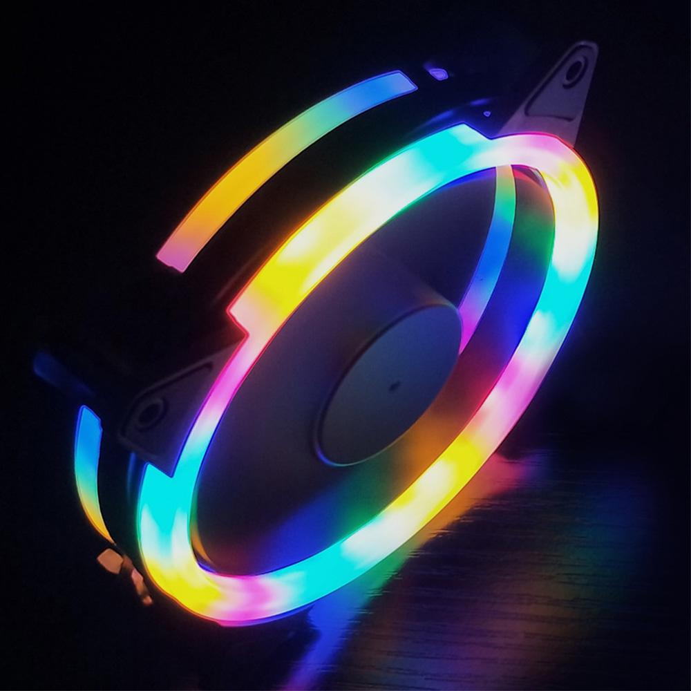 120mm LED Cooling Fan 12CM RGB Heatsink Rainbow Silent Fan Crushed Diamond PC Computer Case Fan Cooler Controller Dropshipping