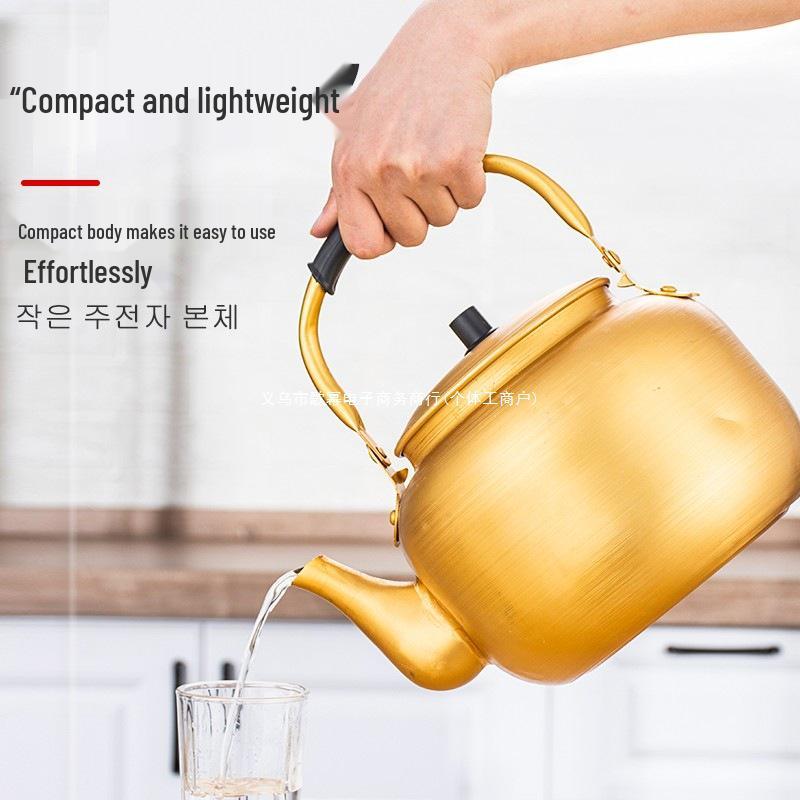 Bollitore Giallo in Alluminio Extra-Large Vecchio Stile per Fornelli a Gas: Pentola calda, Zuppa, Acqua e Bollitore da tè