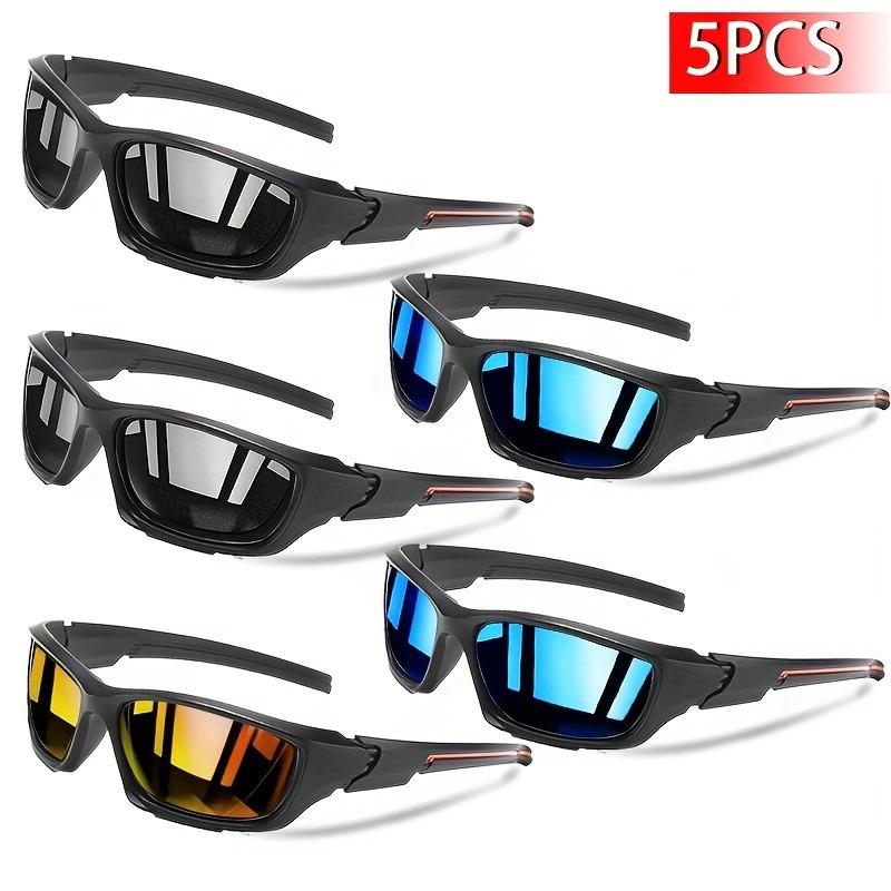 5pcs Fashion Neutral Cycling Glasses, Outdoor Sports Polarized Glasses, High-definition Anti Glare Ultra Light Driving Glasses