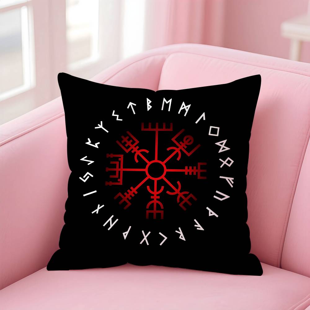 Viking Amulet Pattern Art Pillow Case Pattern Printing Pillowcase Living Room Sofa Cushion Cover Bedroom Room Decor